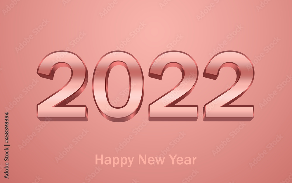 Minimal Christmas golden rose background with decorative golden numbers 2022 and greeting. illustrations for greeting cards, calendars and invitations. Vector illustration Minimal Christmas golden rose background with decorative golden numbers 2022 and greeting. illustrations for greeting cards, calendars and invitations. Vector illustration