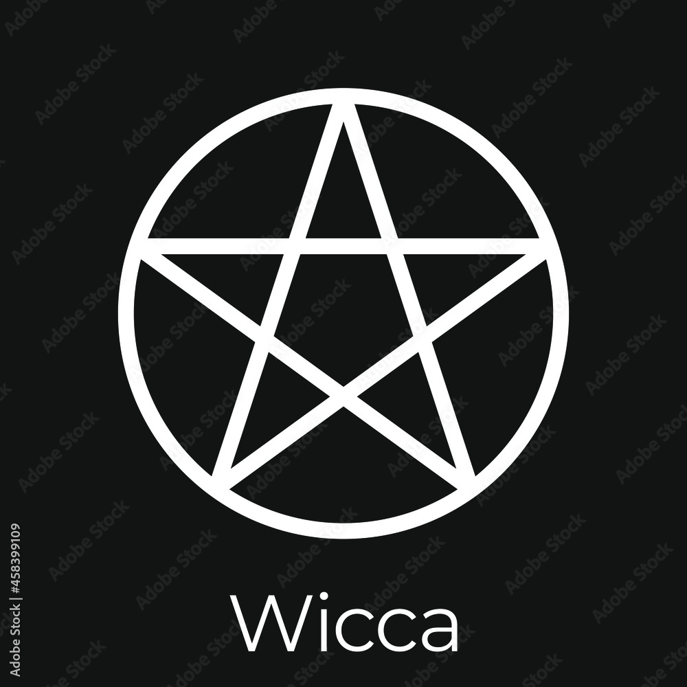 Black and white basic Wicca symbol of a modern Pagan religion vector Black and white basic Wicca symbol of a modern Pagan religion vector