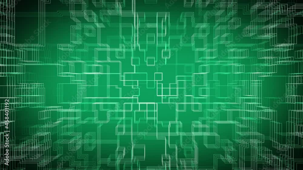 Green 3D Geometric Circuit Loop Up R Animation Background Green 3D Geometric Circuit Loop Up R Animation Background