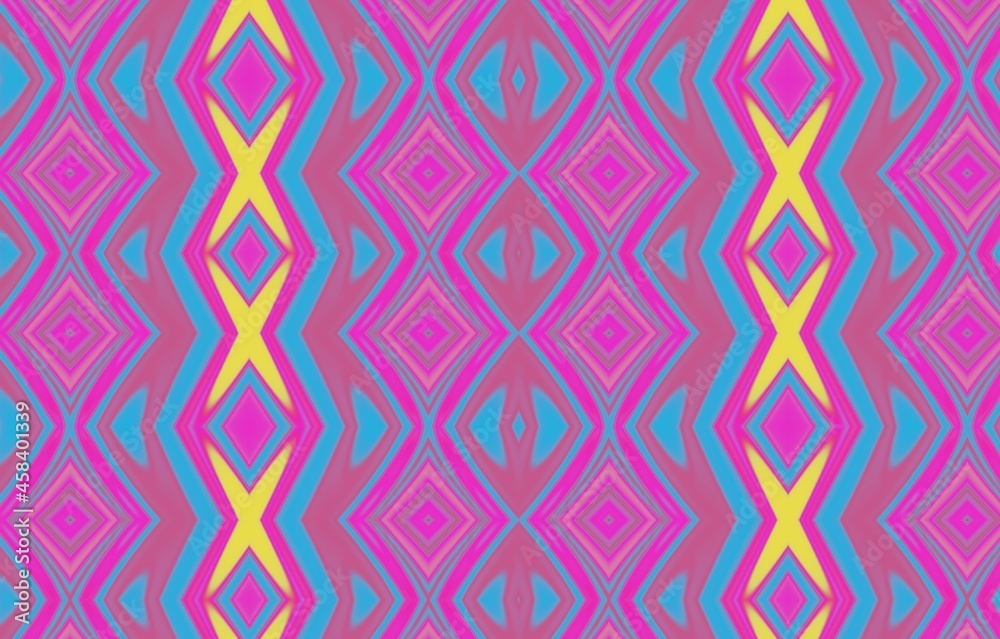 Tribal seamless colorful geometric pattern.Minimalist geometric artwork poster full of colors with simple shapes and figures.
