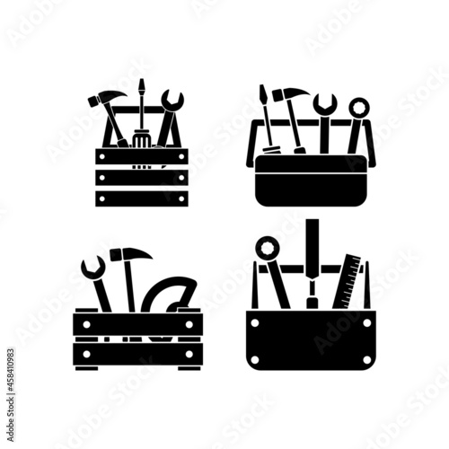 Toolbox icon set design illustration isolated