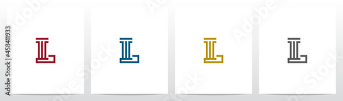 Pillar On Letter Logo Design L