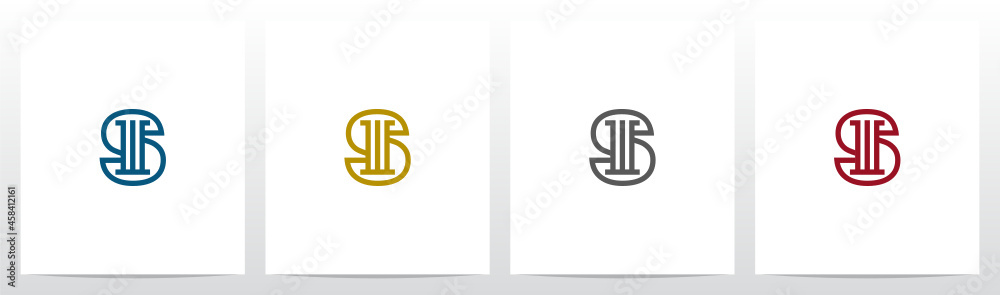 Obraz premium Pillar On Letter Logo Design S