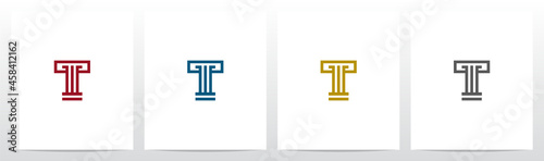 Pillar On Letter Logo Design T