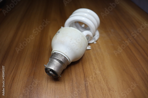 white colored destroyed energy bulb