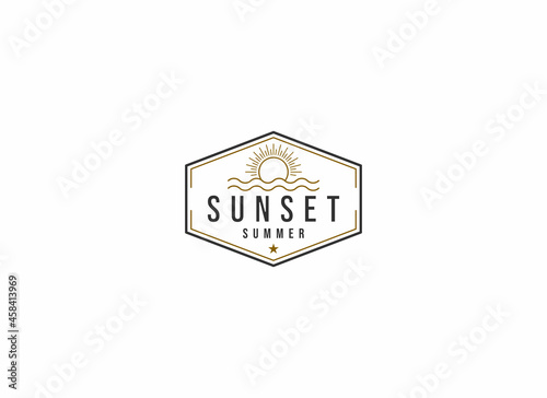 simple recognizable sunset logo on white background