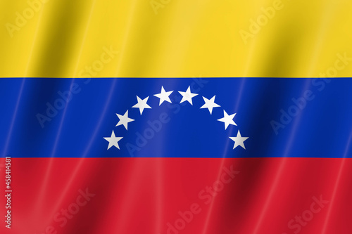 Venezuela flag of silk-3D panoramic  illustration