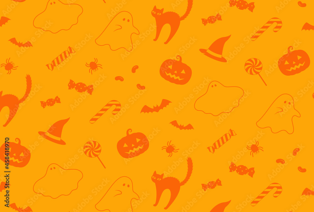 seamless pattern with halloween icons for banners, cards, flyers, social media wallpapers, etc.