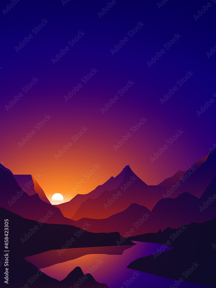 Fototapeta premium sunset in mountains