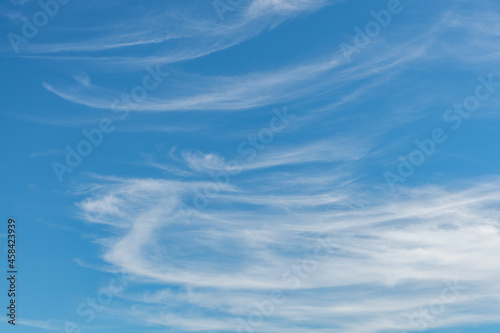 Whispy Horse Mane Clouds with Blue Skies