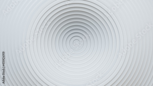 White circles ripple effect 3D render illustration