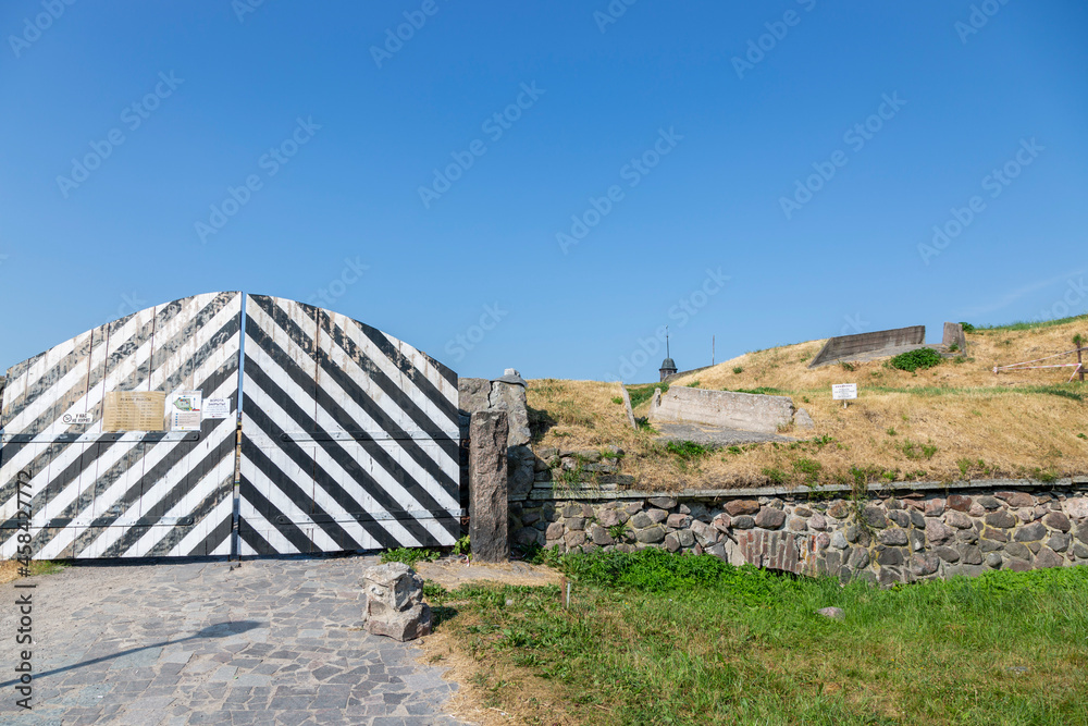 Priozersk, Russia - July 10, 2021: Gate of the Korela fortress in the city of Priozersk, Leningrad region, built in the XIII - XIV centuries Priozersk, Russia - July 10, 2021: Gate of the Korela fortress in the city of Priozersk, Leningrad region, built in the XIII - XIV centuries