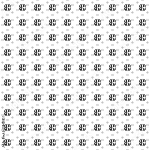 Square seamless background pattern from black electrical board symbols are different sizes and opacity. The pattern is evenly filled. Vector illustration on white background