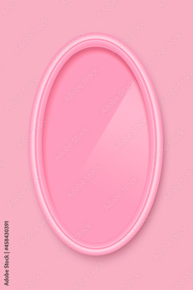 Oval pink frame on a pink background vector