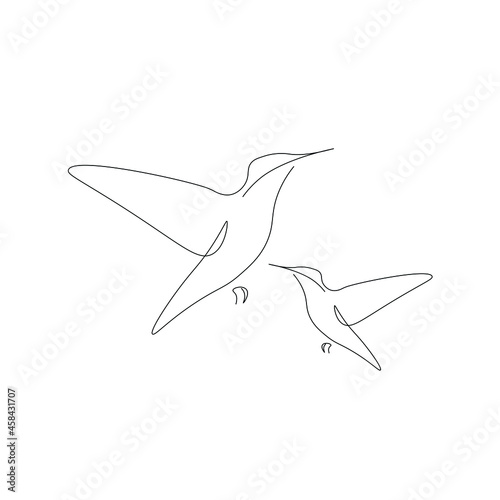 Calibers bird silhouette line drawing vector illustration