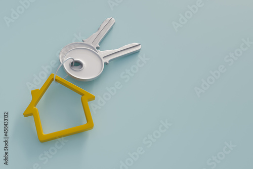 real estate and property concept with house keys. 3d rendering
