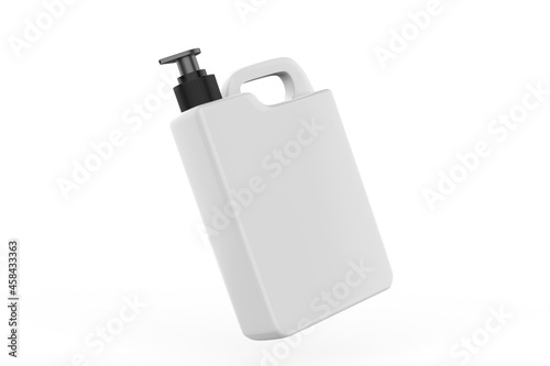 Plastic Jerrycan Oil, Cleanser, Detergent, Abstergent, Liquid Soap, Milk, Juice isolated On White Background. 3d illustration