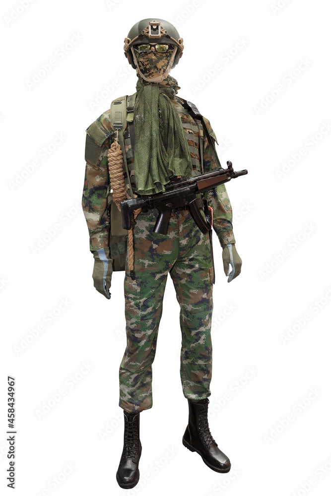 Special-purpose Units of the army are designed for special events with the use of special tactics and tools diver isolated on white background with clipping path Special-purpose Units of the army are designed for special events with the use of special tactics and tools diver isolated on white background with clipping path
