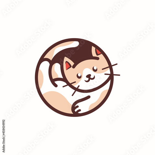 Cute cat logo design