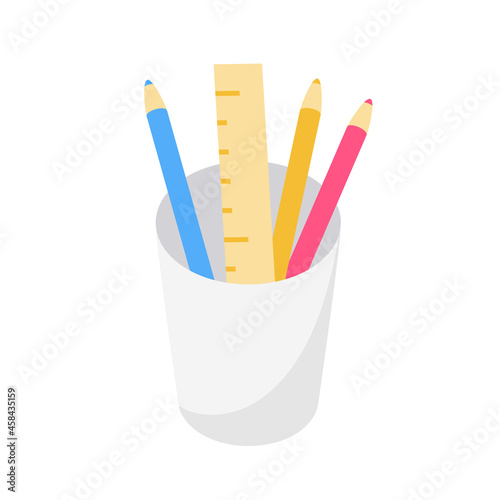 ペン・筆記用具立てのイラスト