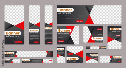 Business Black banner design web template Set, Horizontal header web banner. Modern cover header background for website design, Social Media Cover ads banner, flyer, invitation card