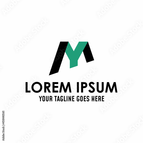 Simple letter or word YM or MY connected font image graphic icon logo design abstract concept vector stock. Can be used in conjunction with initial or tranding