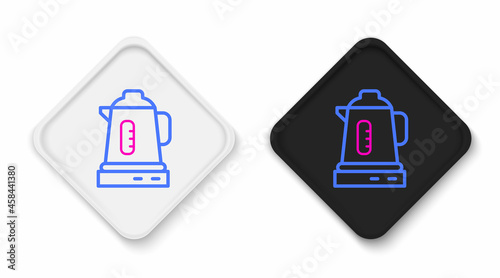 Line Electric kettle icon isolated on white background. Teapot icon. Colorful outline concept. Vector