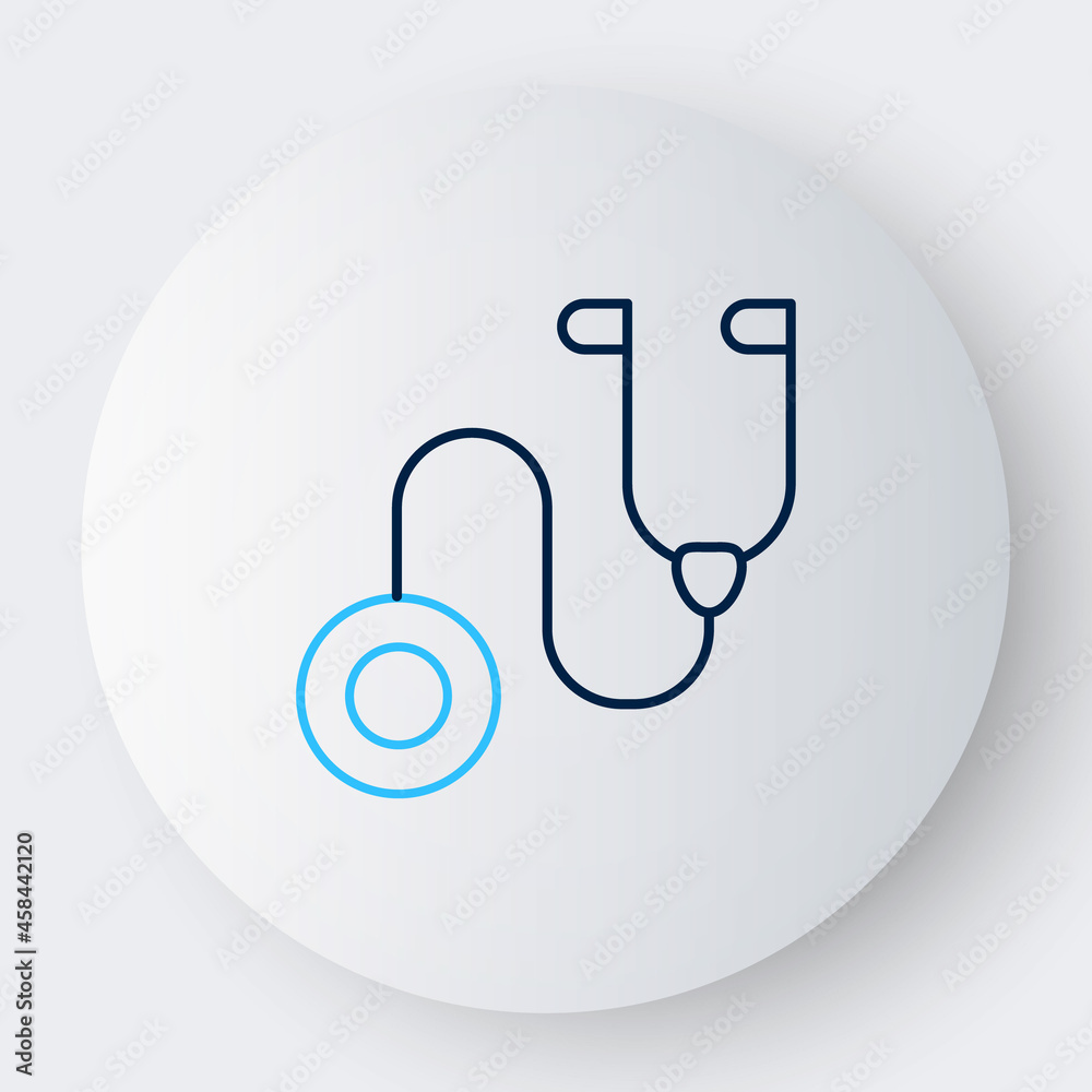 Line Stethoscope medical instrument icon isolated on white background. Colorful outline concept. Vector Line Stethoscope medical instrument icon isolated on white background. Colorful outline concept. Vector