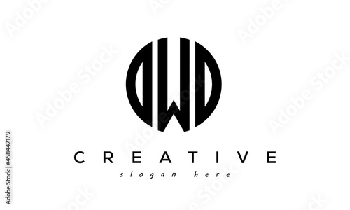 Letter OWO creative circle logo design vector	