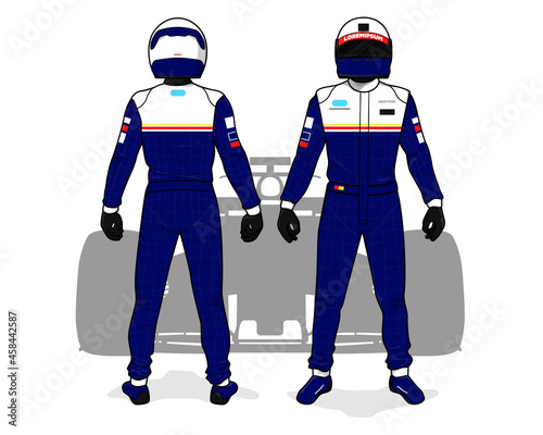 Racing driver uniform template mockup design