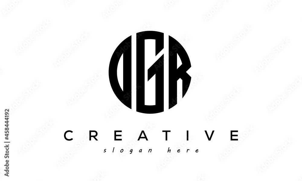 Letter OGR creative circle logo design vector	 - obrazy, fototapety, plakaty 