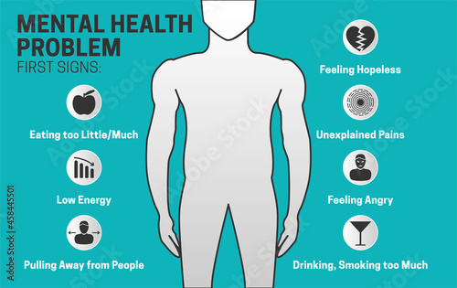 Mental Health Problem First Signs Illustration