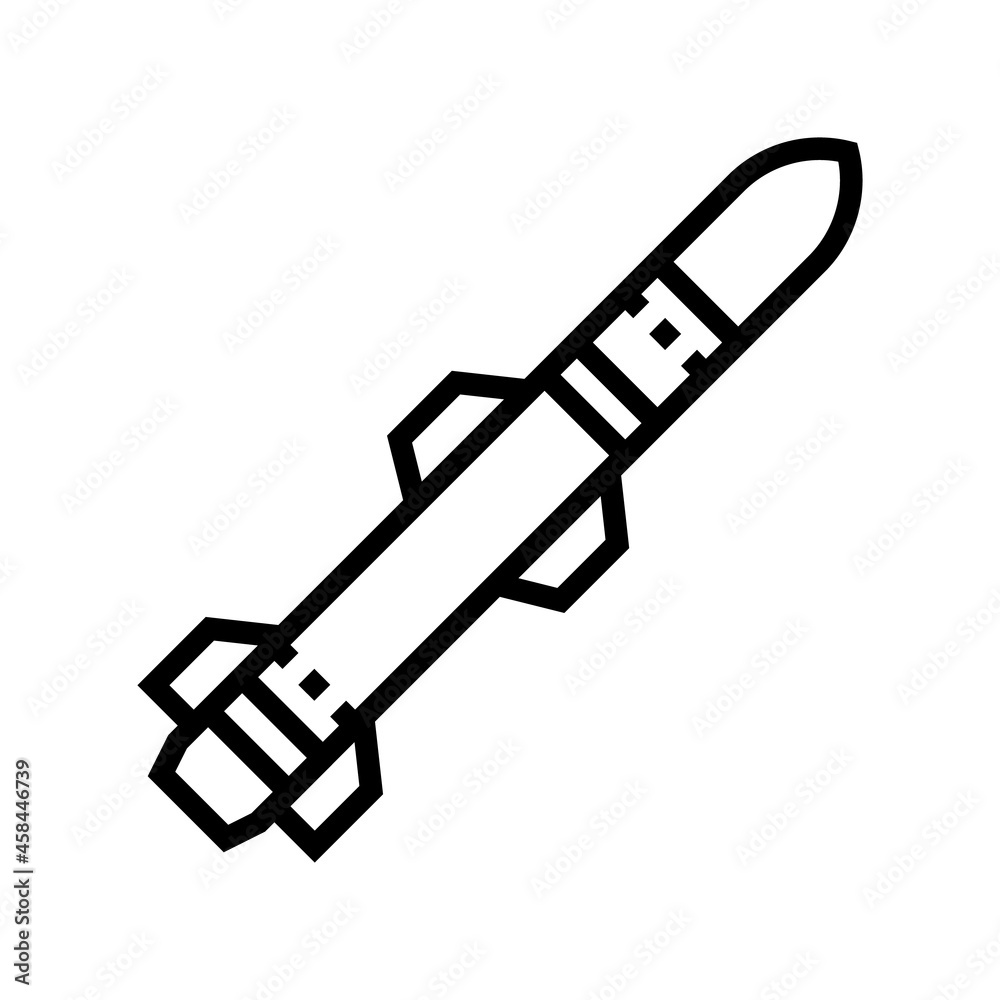 rocket war weapon line icon vector. rocket war weapon sign. isolated contour symbol black illustration rocket war weapon line icon vector. rocket war weapon sign. isolated contour symbol black illustration