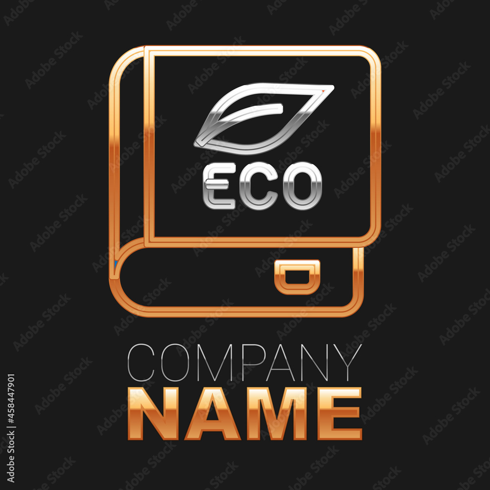 Line Book about ecology icon isolated on black background. Biology book. Colorful outline concept. Vector Line Book about ecology icon isolated on black background. Biology book. Colorful outline concept. Vector