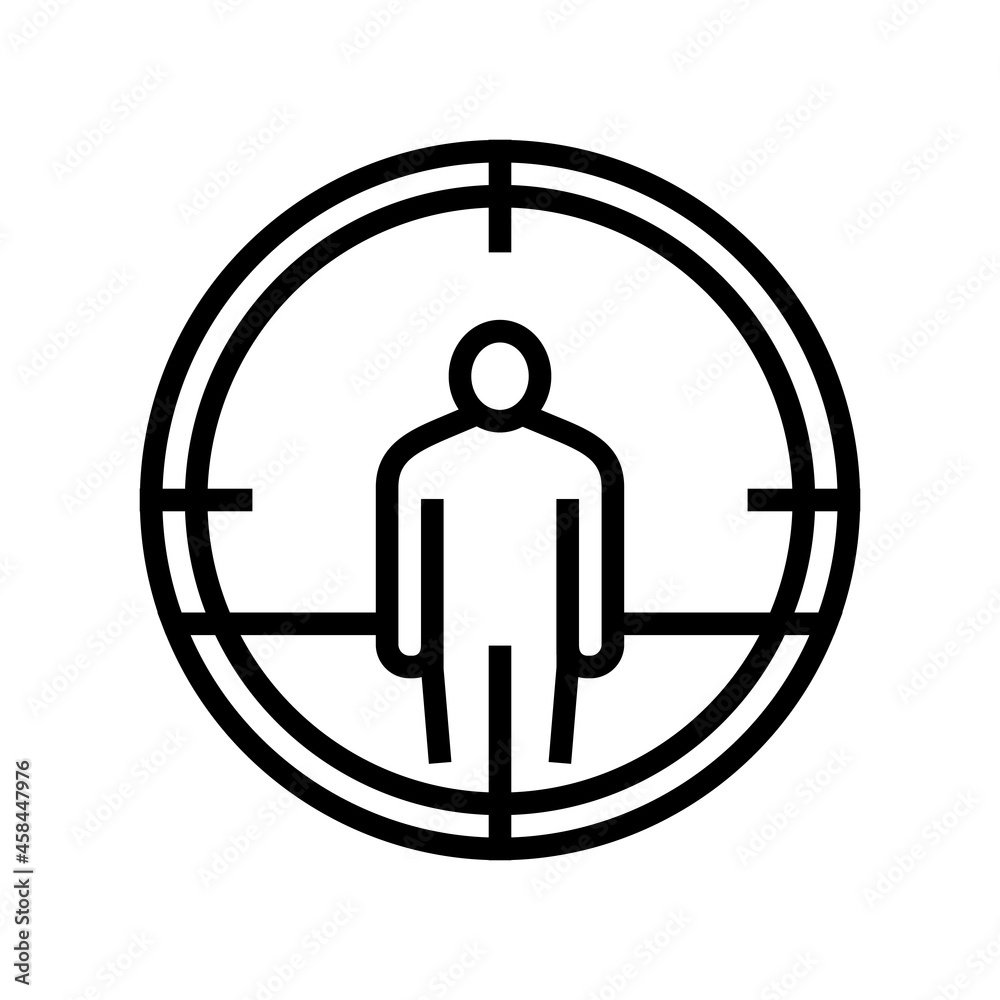 target kill line icon vector. target kill sign. isolated contour symbol black illustration target kill line icon vector. target kill sign. isolated contour symbol black illustration
