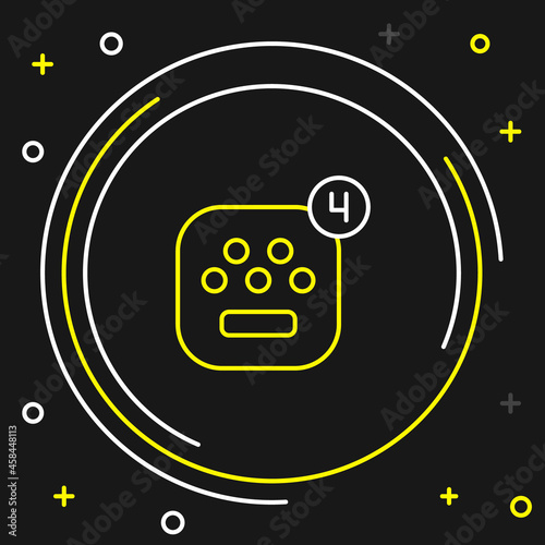 Line Taxi mobile app icon isolated on black background. Mobile application taxi. Colorful outline concept. Vector