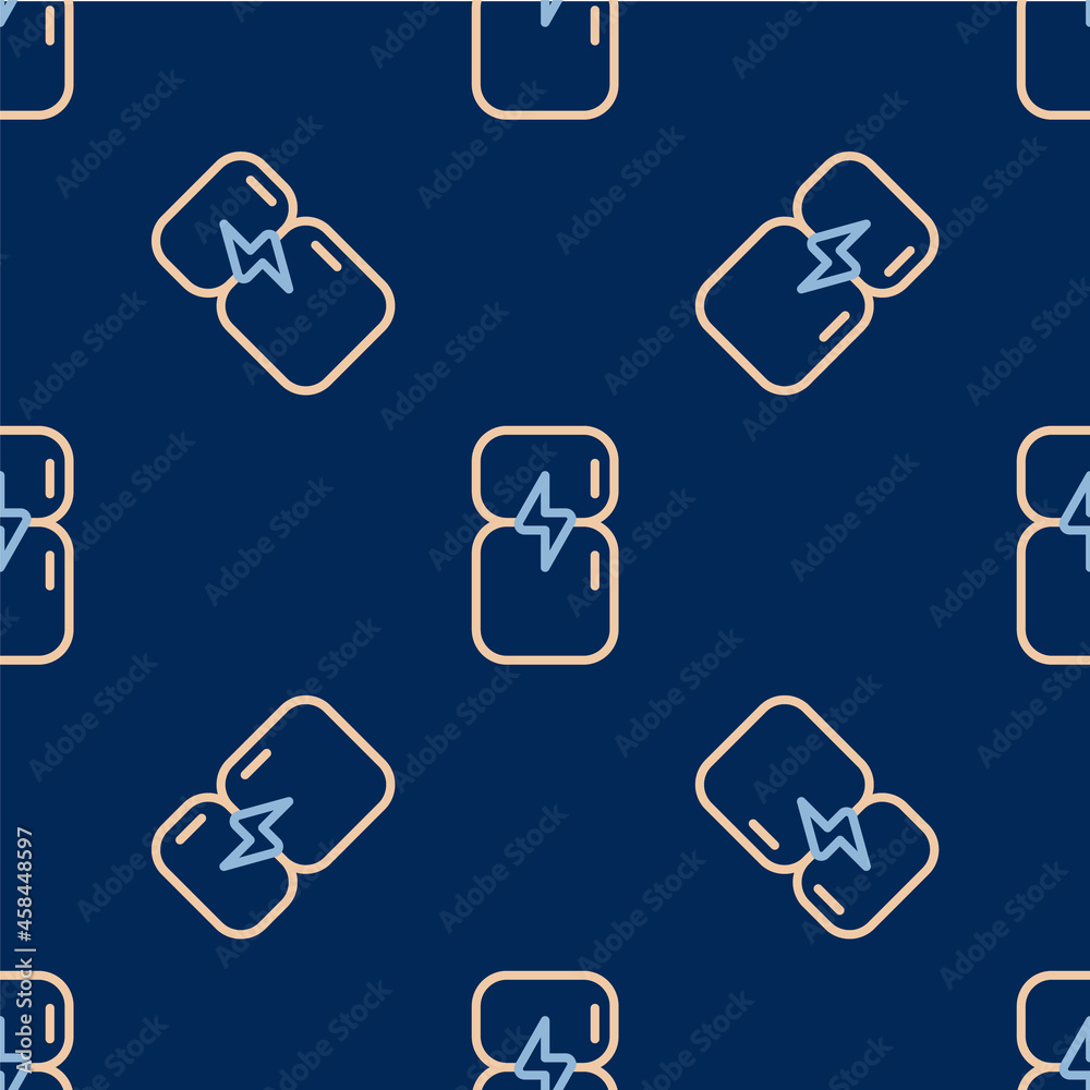Line Refrigerator icon isolated seamless pattern on blue background. Fridge freezer refrigerator. Household tech and appliances. Vector Line Refrigerator icon isolated seamless pattern on blue background. Fridge freezer refrigerator. Household tech and appliances. Vector