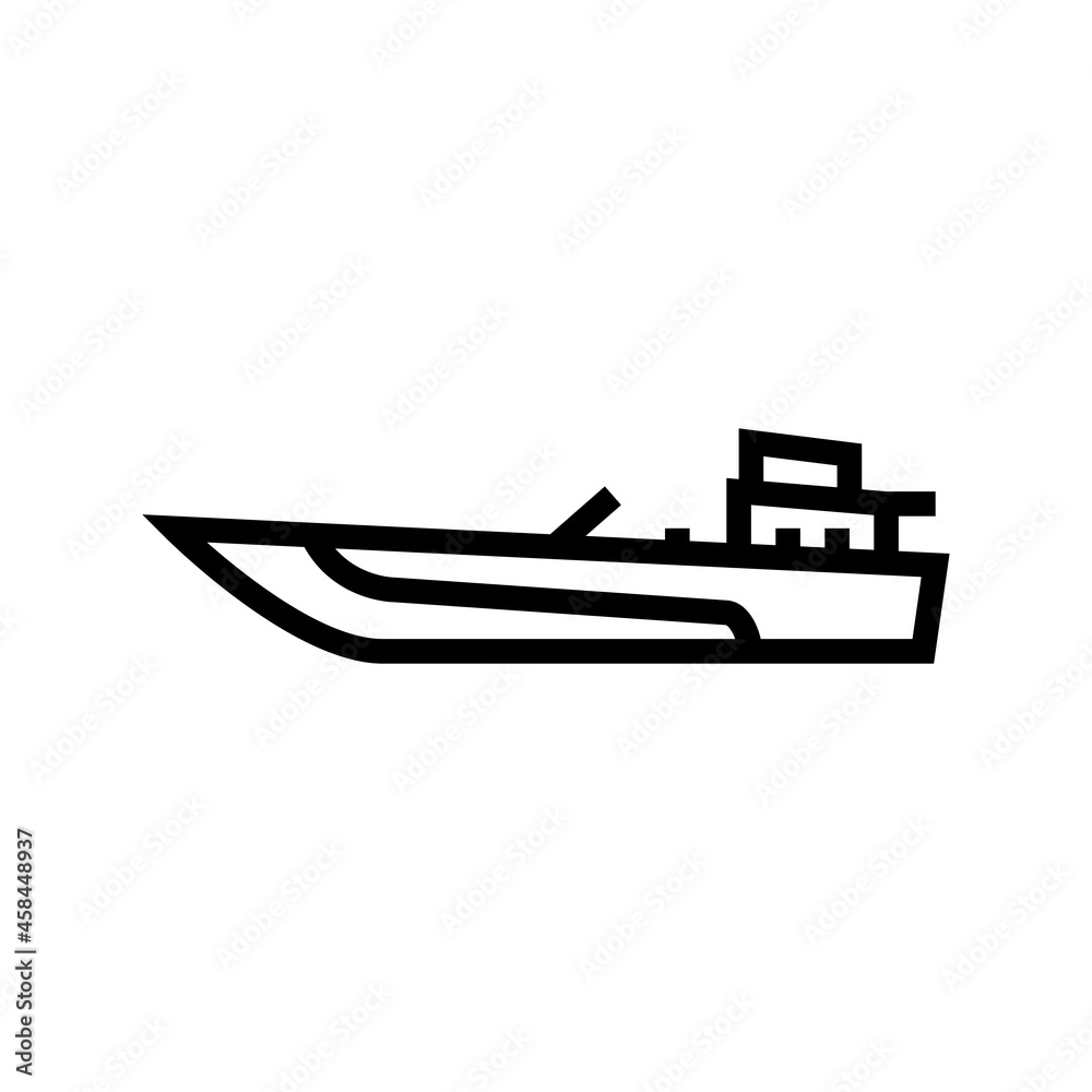 jet boat line icon vector. jet boat sign. isolated contour symbol black illustration