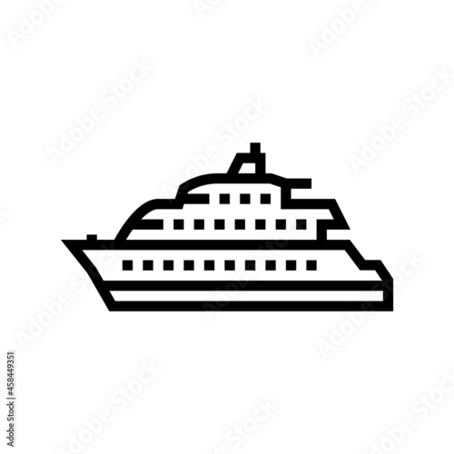 motor yacht boat line icon vector. motor yacht boat sign. isolated contour symbol black illustration