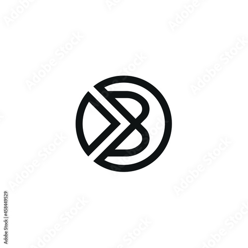 Initials Logo Design Template B Minimalist Arrow Style Circle