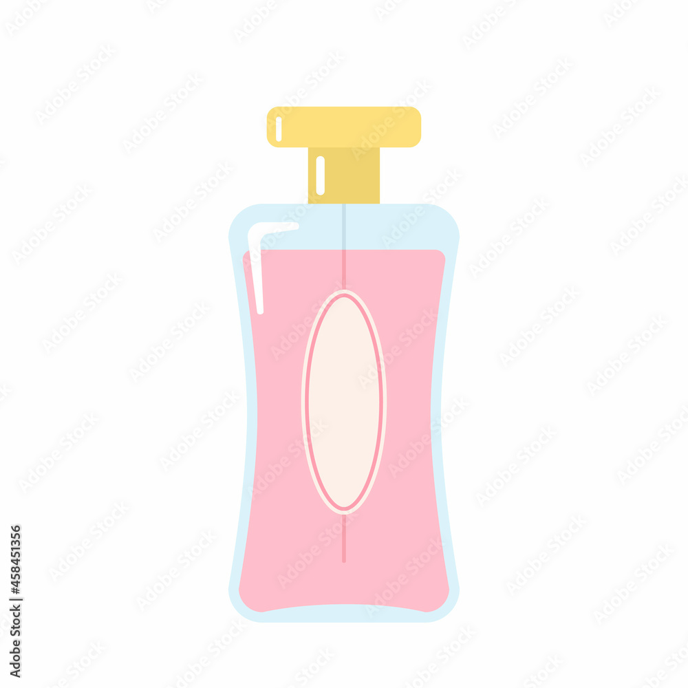 Perfume bottle on white background. Vector illustration. Cartoon flat style