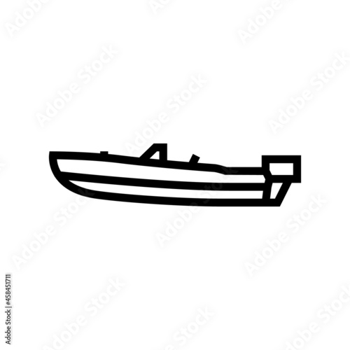 runabout boat line icon vector. runabout boat sign. isolated contour symbol black illustration