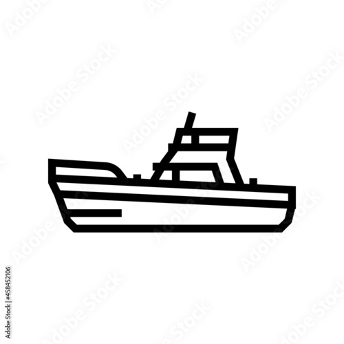 game boat line icon vector. game boat sign. isolated contour symbol black illustration