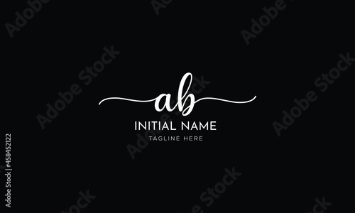 AB B A Signature initial logo template vector