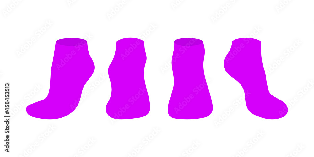 Vetor de Purple socks template mockup flat style design vector illustration set isolated on