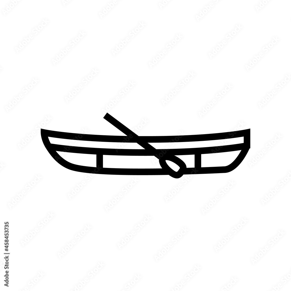 dinghy boat line icon vector. dinghy boat sign. isolated contour symbol black illustration dinghy boat line icon vector. dinghy boat sign. isolated contour symbol black illustration