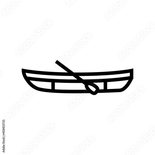 dinghy boat line icon vector. dinghy boat sign. isolated contour symbol black illustration © vectorwin
