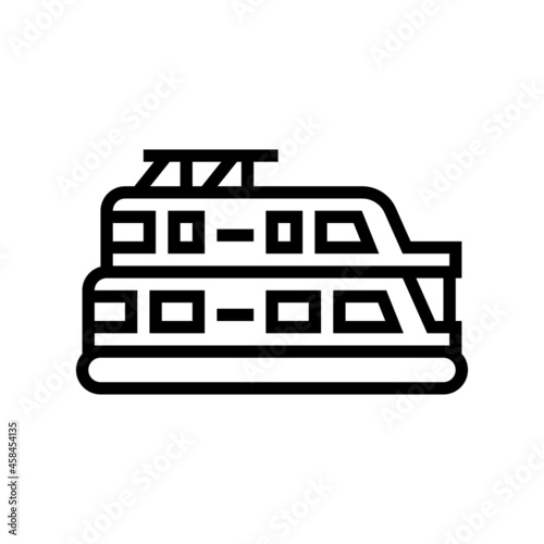 houseboat boat line icon vector. houseboat boat sign. isolated contour symbol black illustration