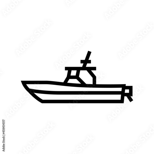 center console boat line icon vector. center console boat sign. isolated contour symbol black illustration photo