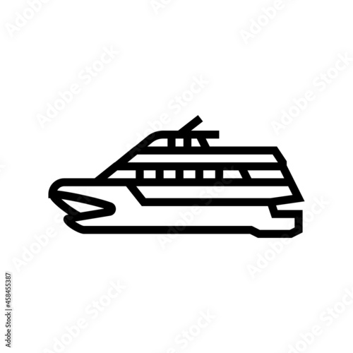 catamaran boat line icon vector. catamaran boat sign. isolated contour symbol black illustration